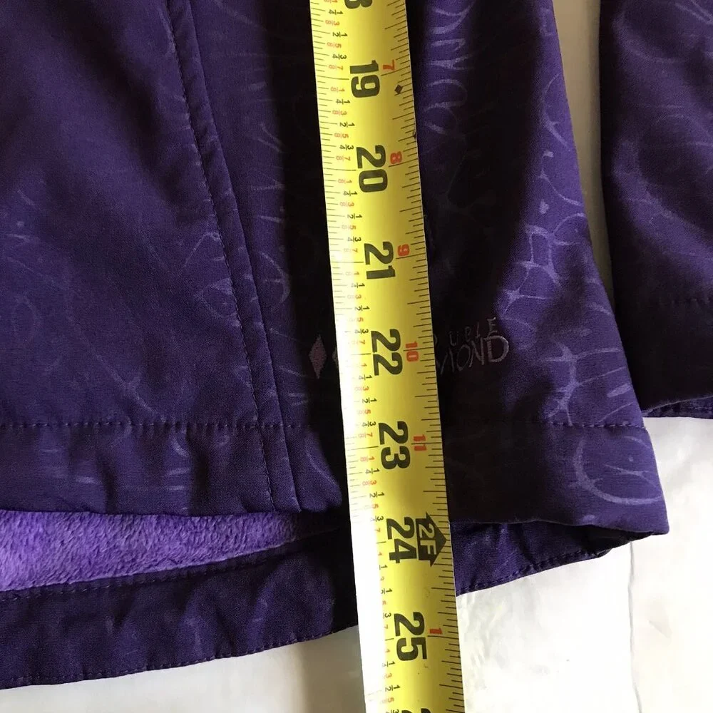 Double Diamond Purple Hooded Soft Shell Jacket Coat Abstract Print Large - Picture 7 of 7